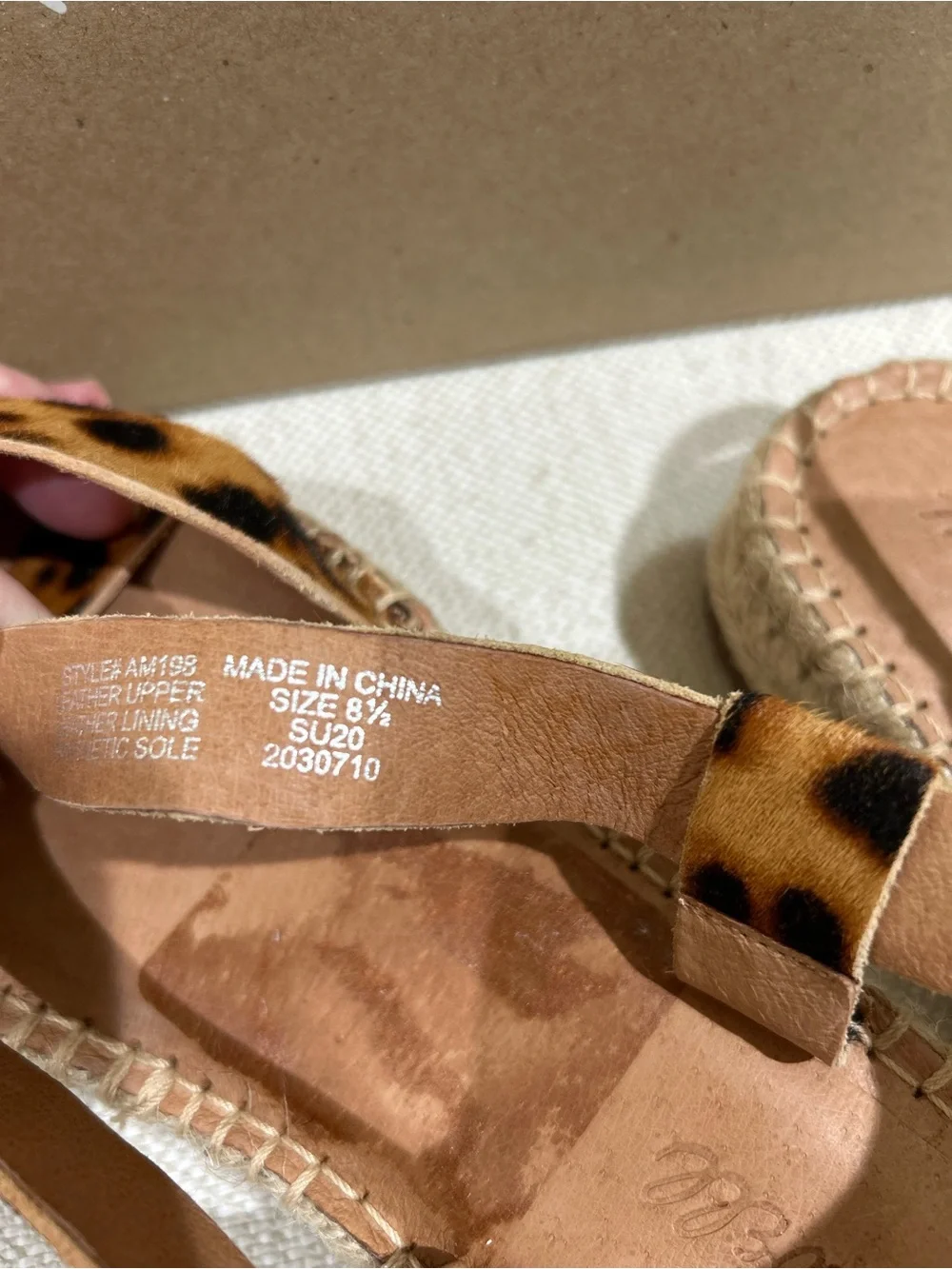 Madewell Leopard Espadrille Calf Hair Sandals Platform Strappy Size 8.5 NIB